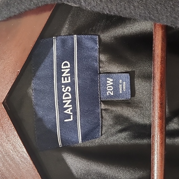 Lands End Women's 20W black wool blend long sleeve pea coat - Picture 2 of 7